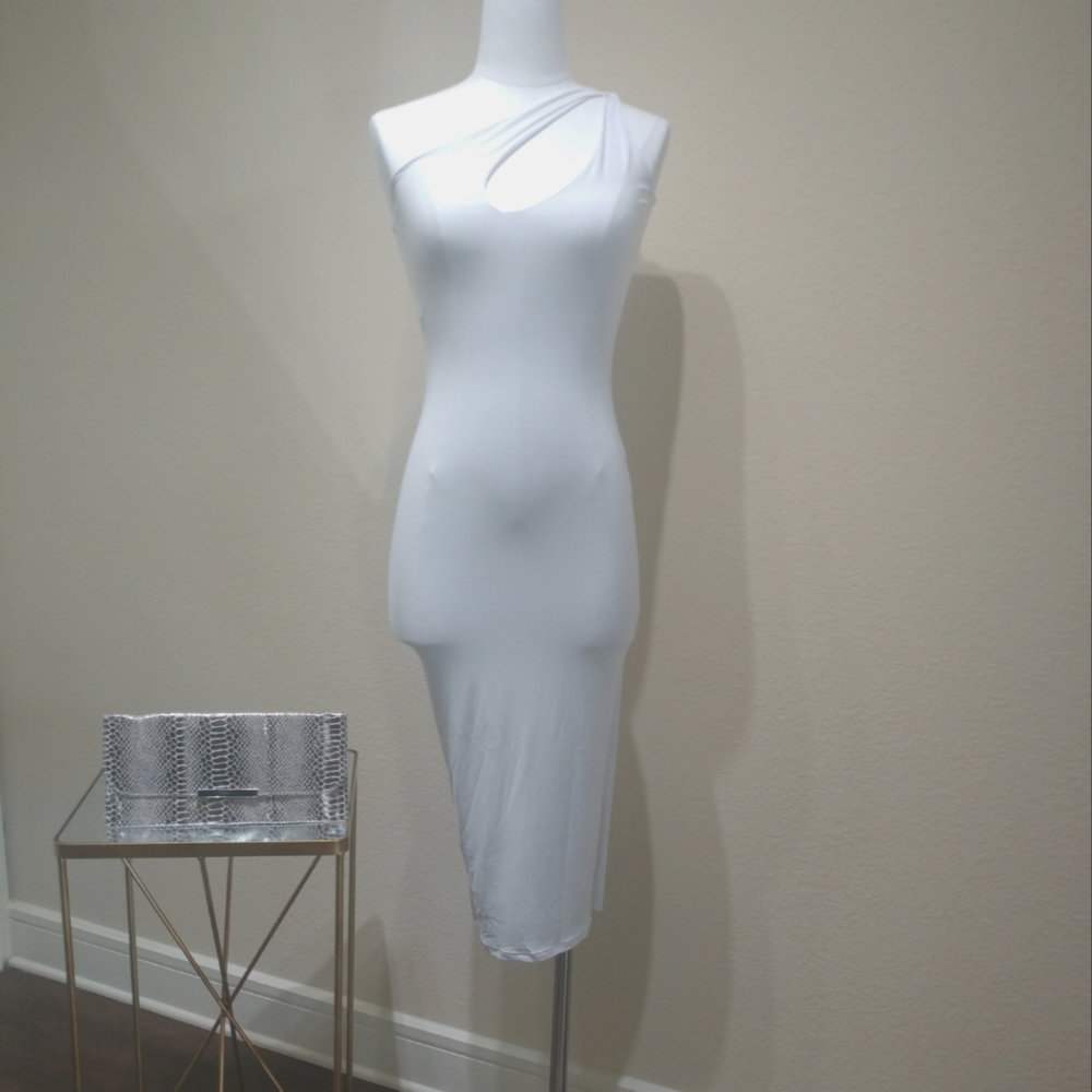 White, One Shoulder Dress, Size Small
